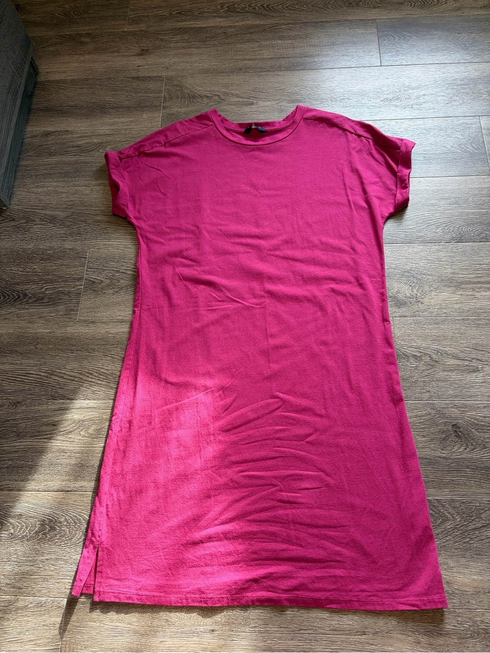 Denver Hayes Crewneck Short Sleeve Tunic Dress - Fuchsia Pink